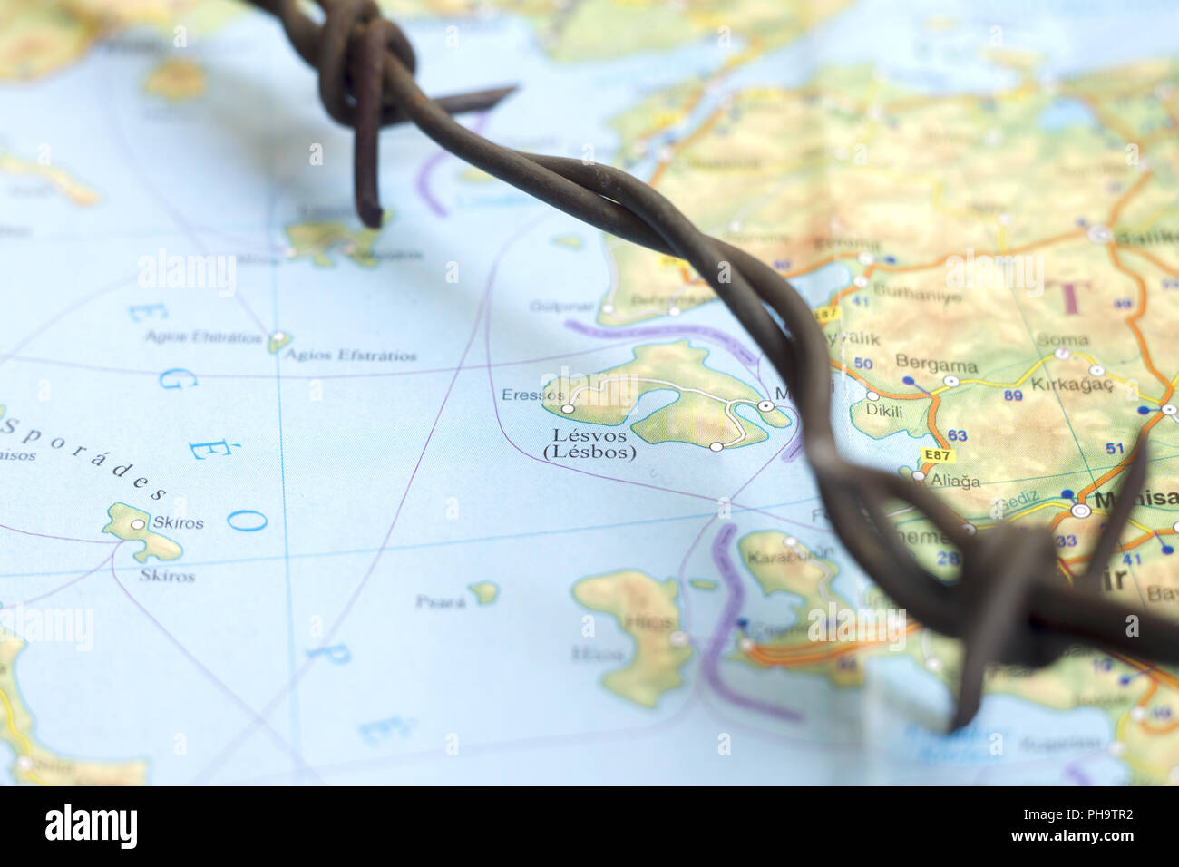 Crisi migranti rifugiati mappa del mondo Foto Stock