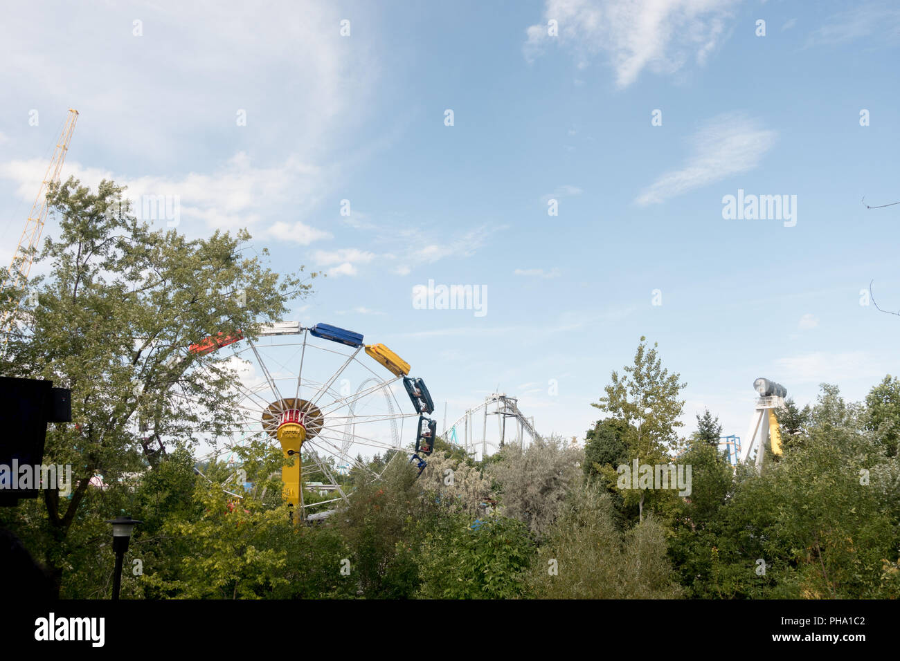 VAUGHAN, Canada - 28 agosto 2018: Canada's Wonderland su una bella giornata d'estate. Foto Stock