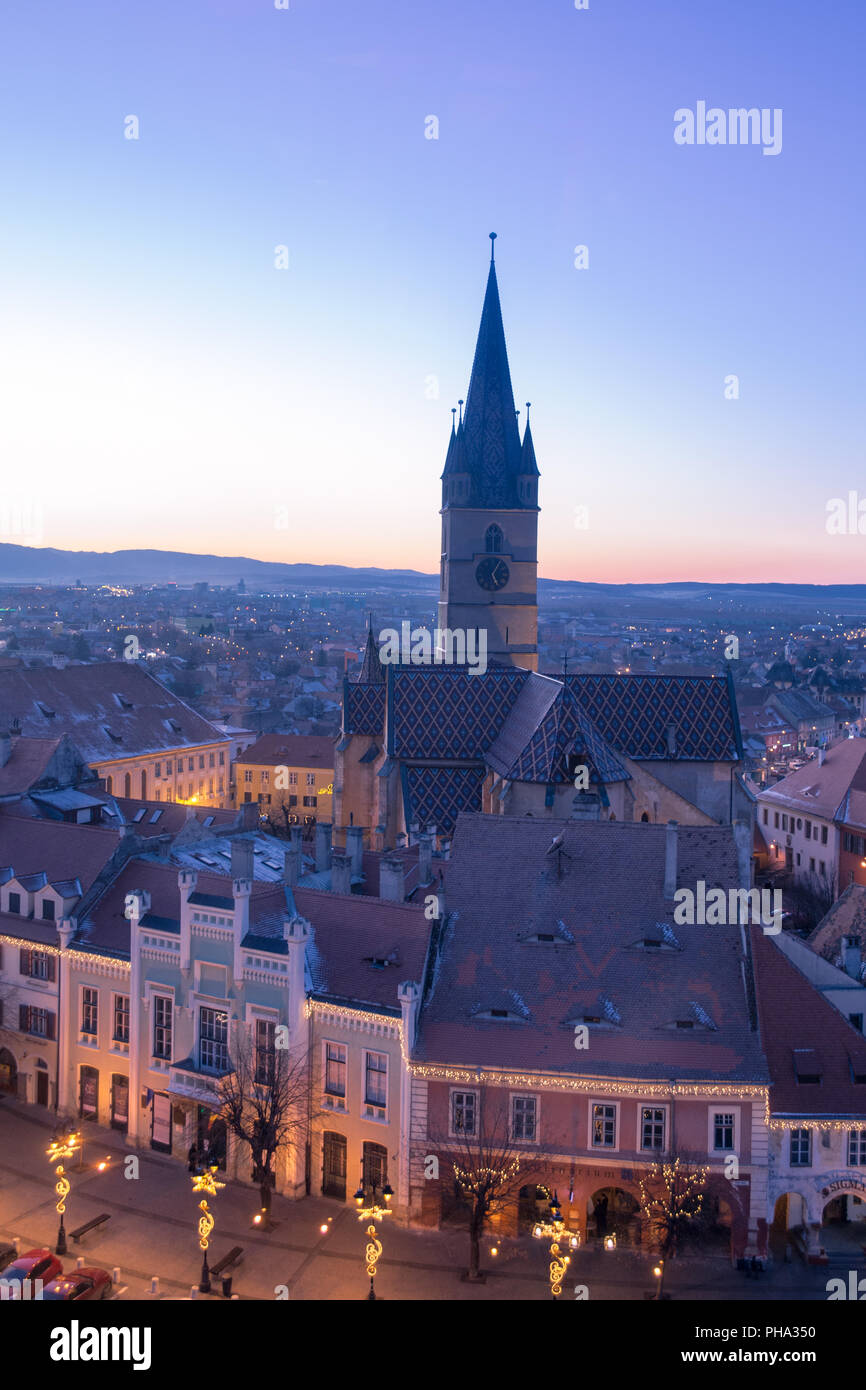 Sibiu city centre Foto Stock