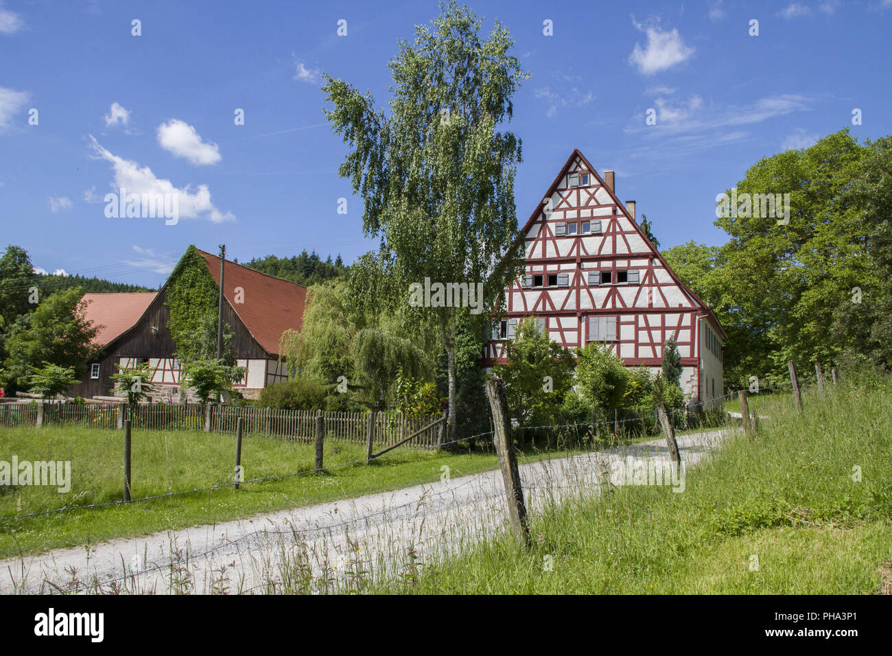 Paesaggio pittoresco vicino Michelfeld-Gnadental, Baden-Wuerttemberg, Deutschland Foto Stock