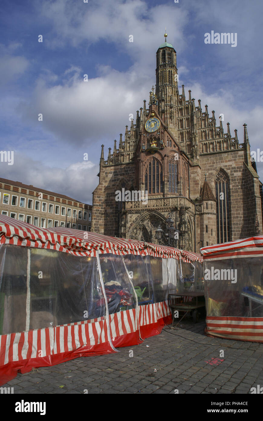 Mercato Agricolo a Norimberga, Baviera, Germania Foto Stock