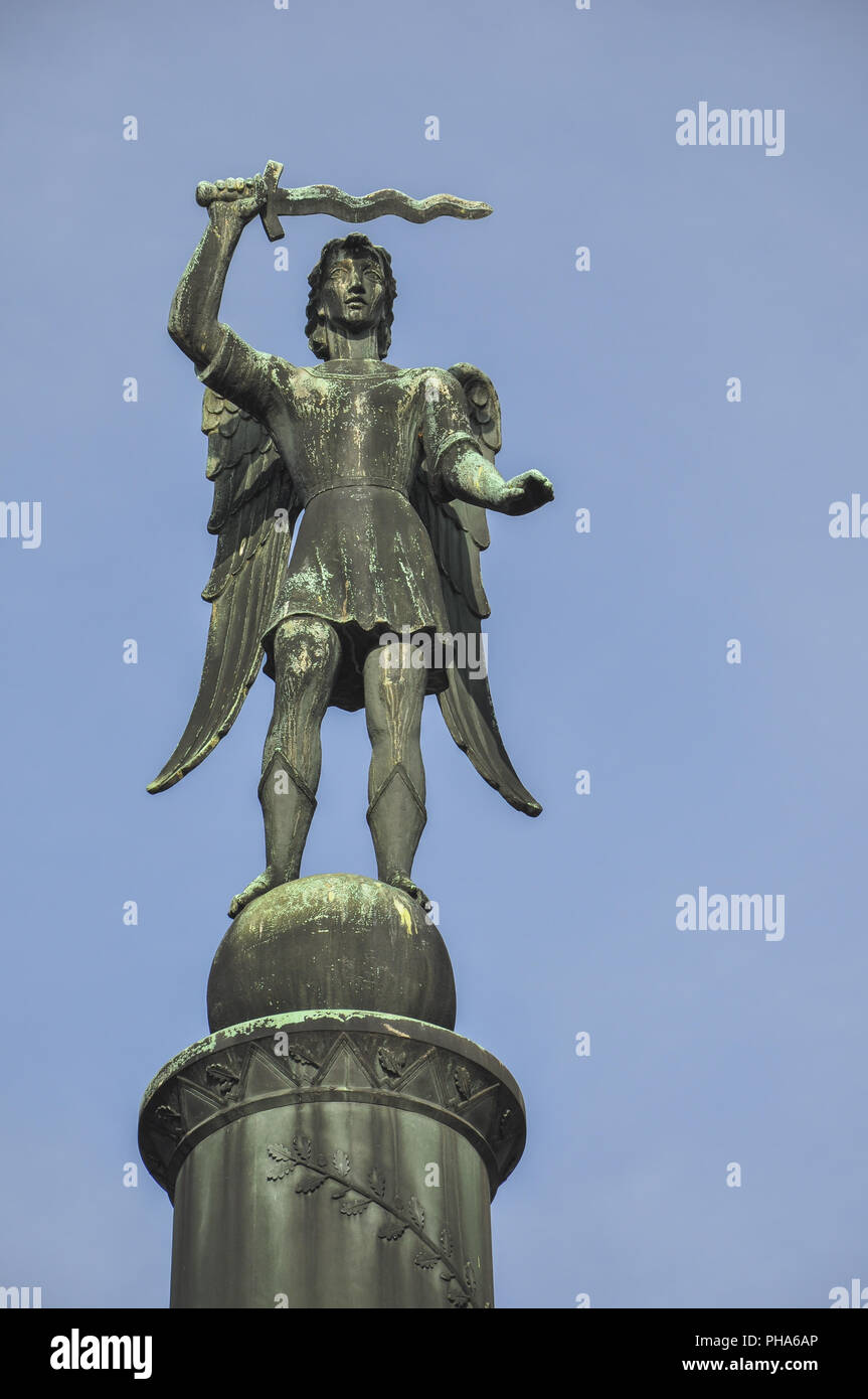 Statua di un guerriero in Schwaebisch Gmuend, Germania Foto Stock
