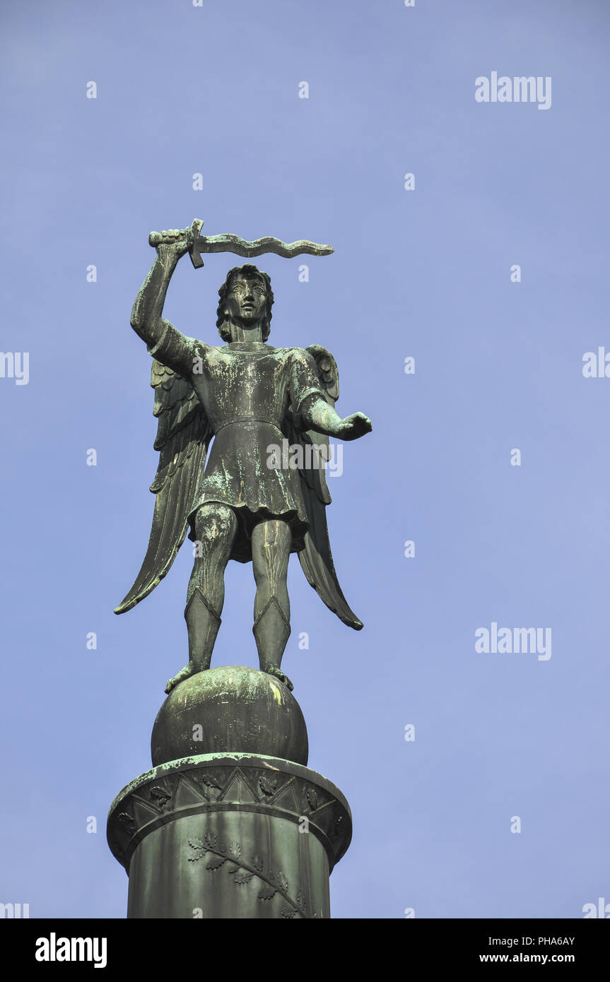 Statua di un guerriero in Schwaebisch Gmuend, Germania Foto Stock