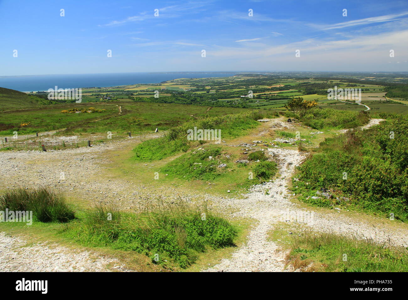 Paesaggio in Brittany - vista da Menez Hom Foto Stock