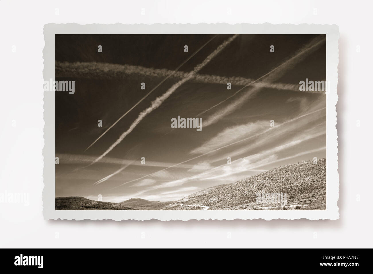 Bodie, contrails sopra la Praerie Foto Stock