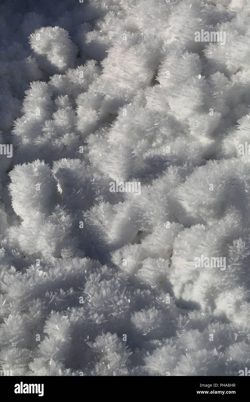 Neve e cristalli di ghiaccio Foto Stock