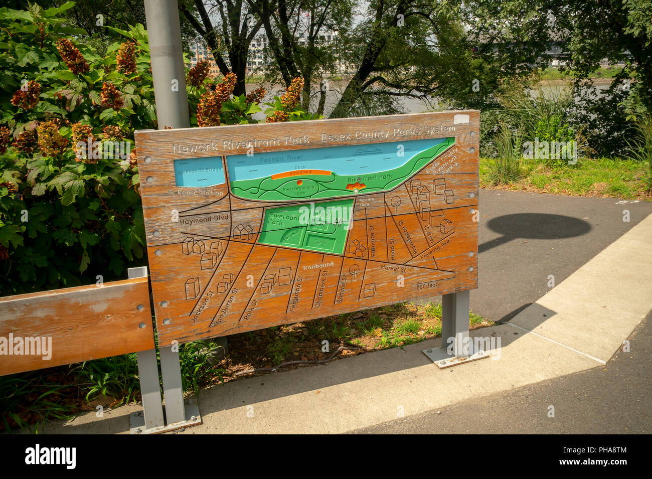 Newark Riverfront Park a Newark, NJ Sabato, Agosto 25, 2018. (Â© Richard B. Levine) Foto Stock