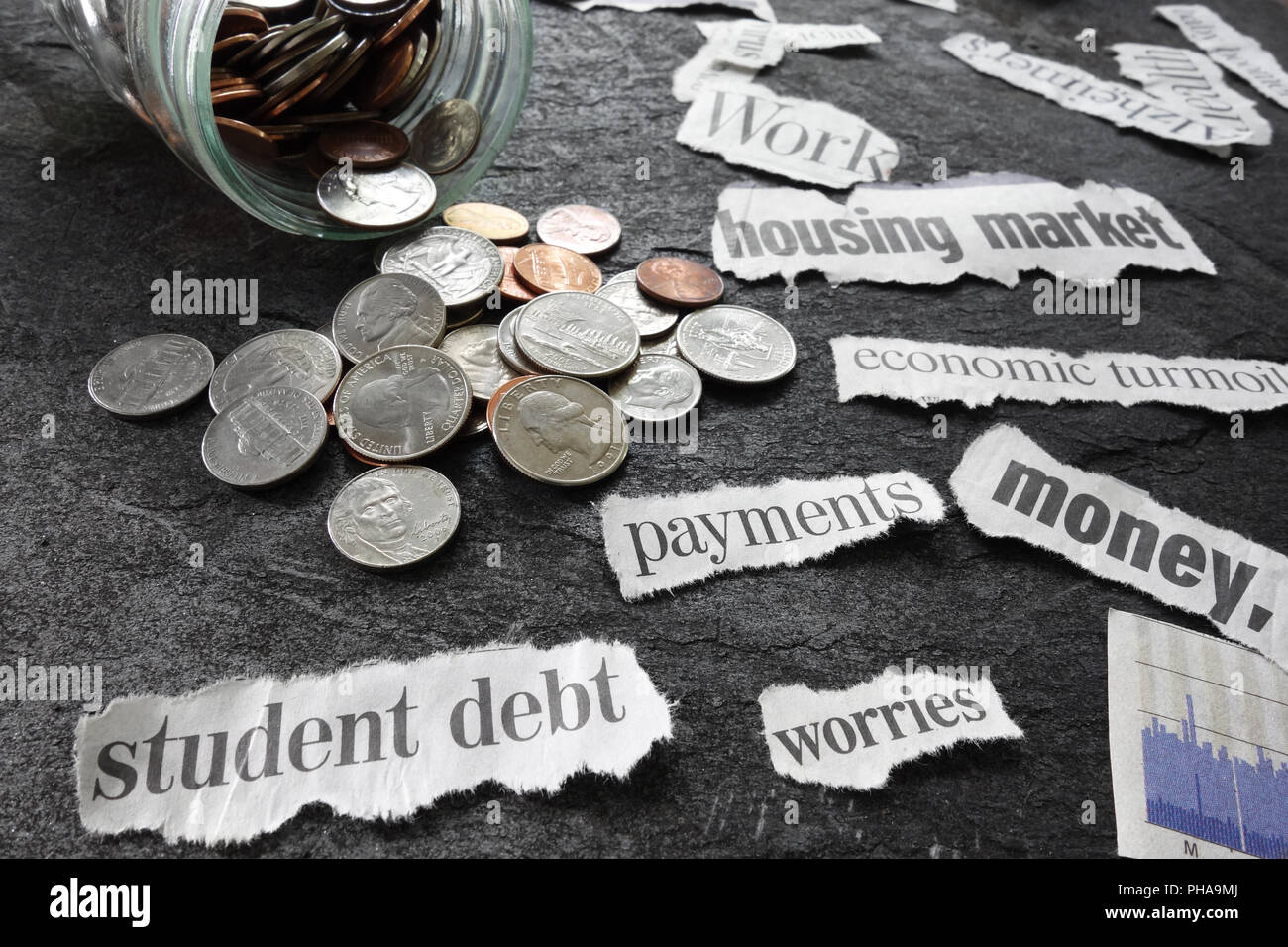 Notizie economiche in primo piano Foto Stock