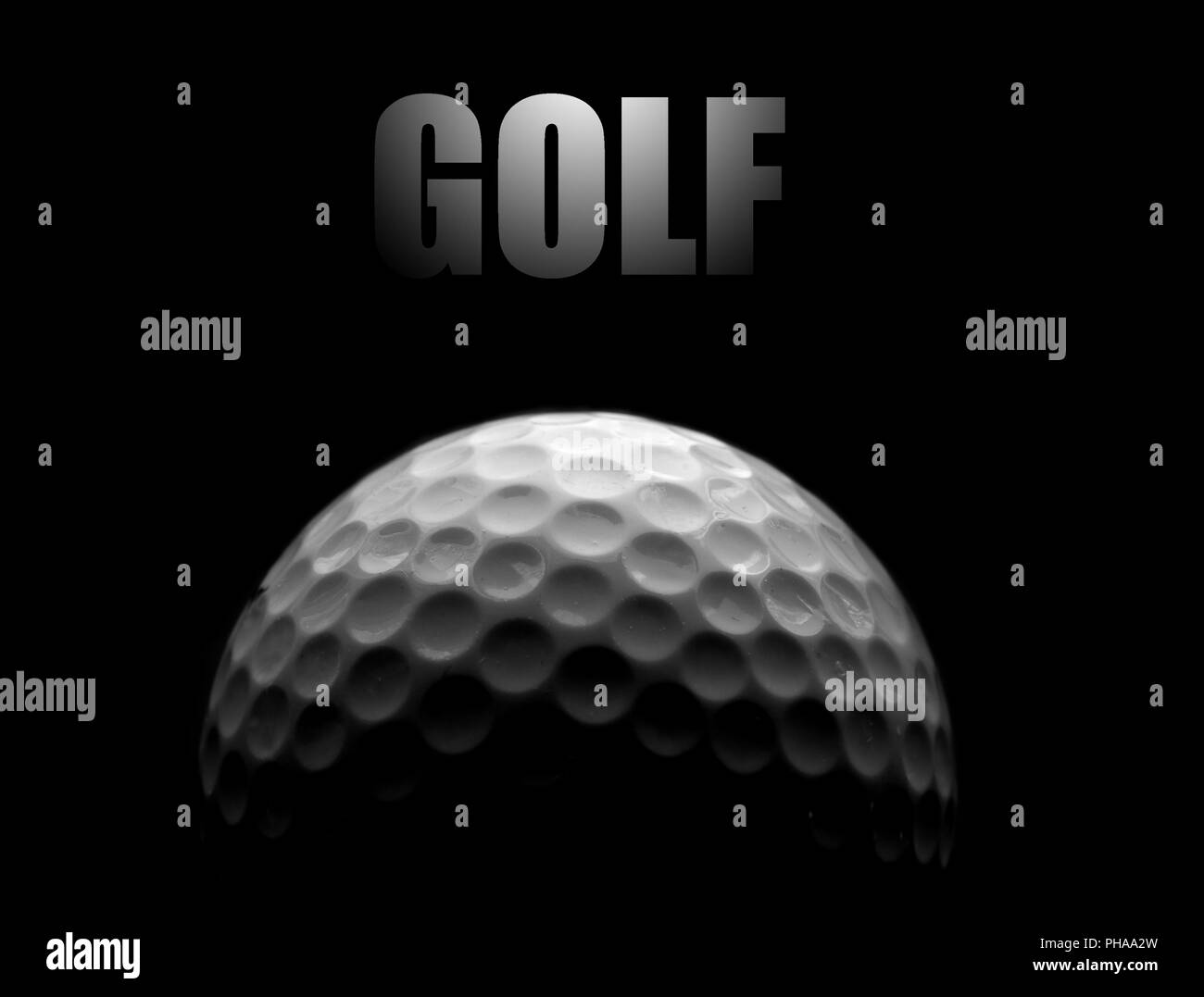 Palla da golf macro Foto Stock