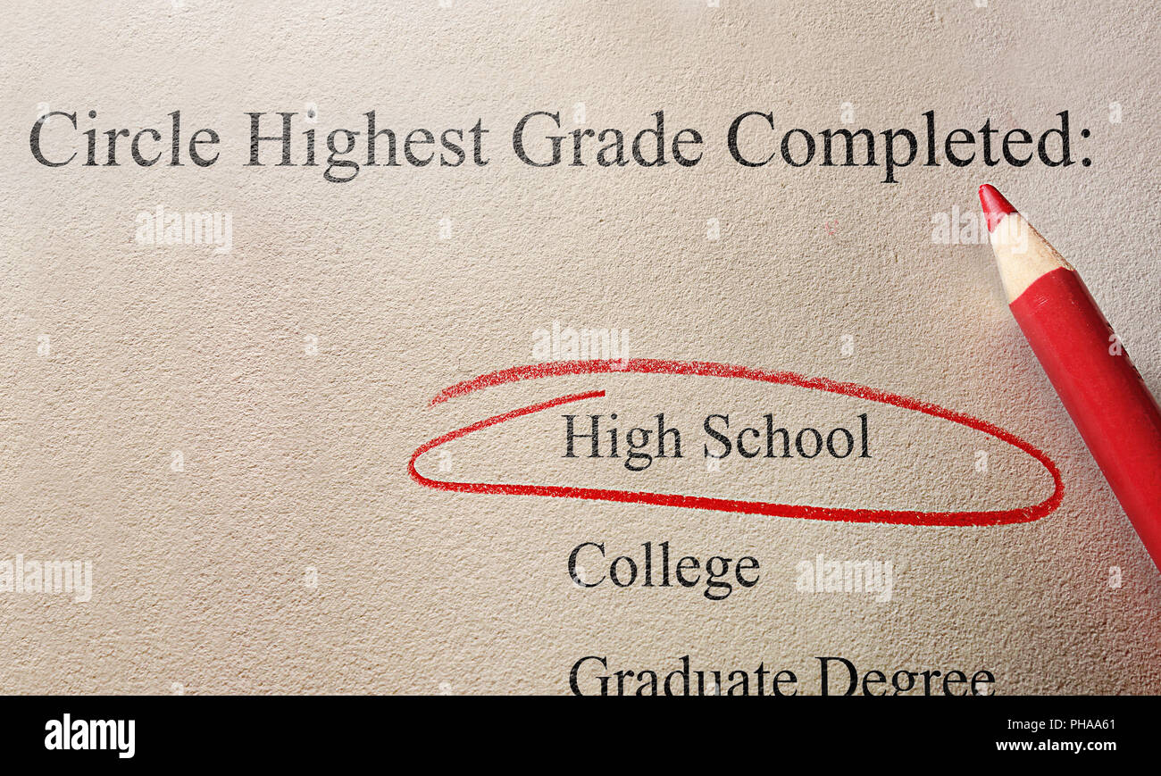 Alta scuola educazione Nozione Foto Stock