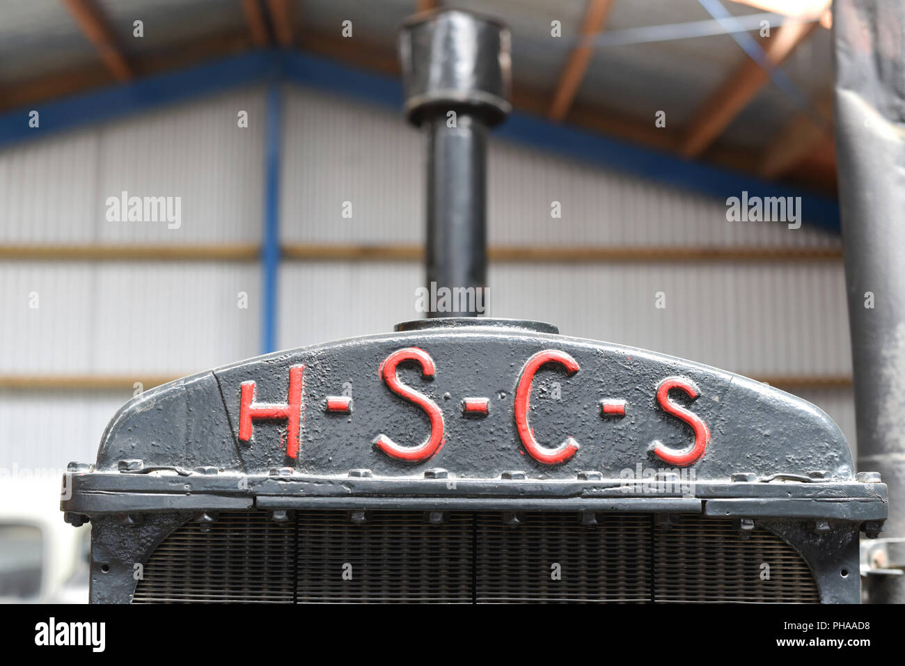 Hofherr Schrantz-Clayton Shuttleworth (HSCS) il trattore al Geraldine Trasporti e Museo di macchinari, Canterbury, Nuova Zelanda Foto Stock