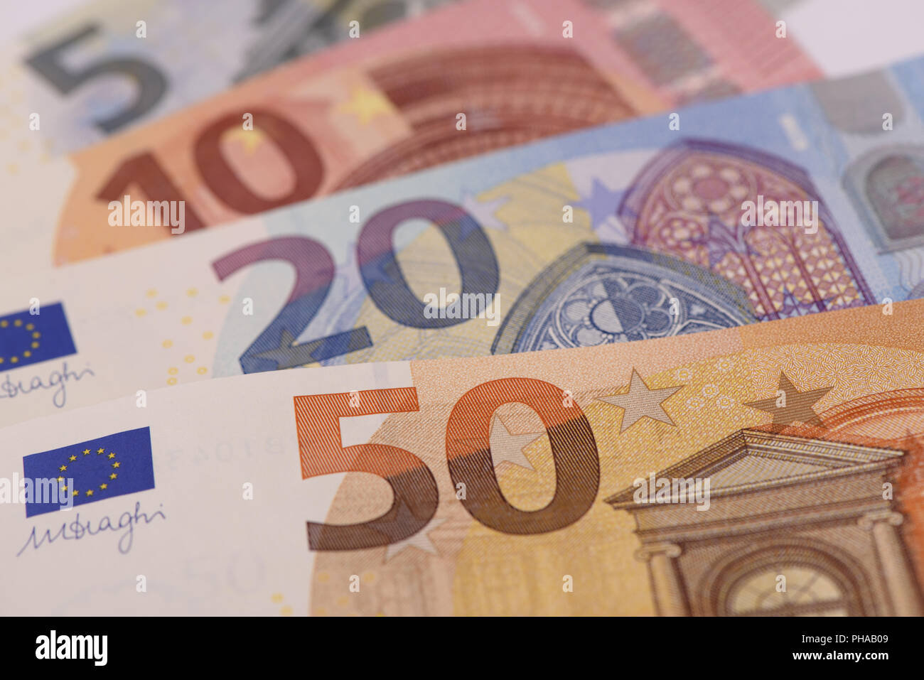 Molte le banconote di euro Foto Stock