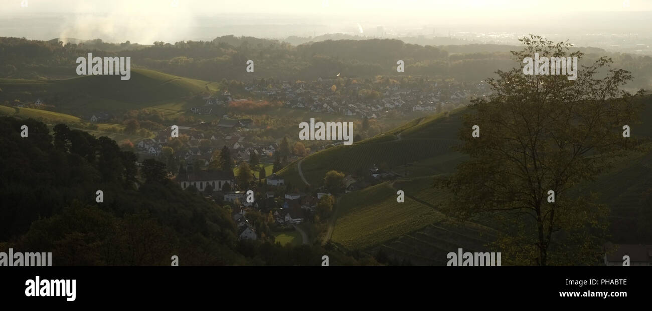 Vigneti e villaggi nella regione di Ortenau (Ortenau-Kreis) Foto Stock