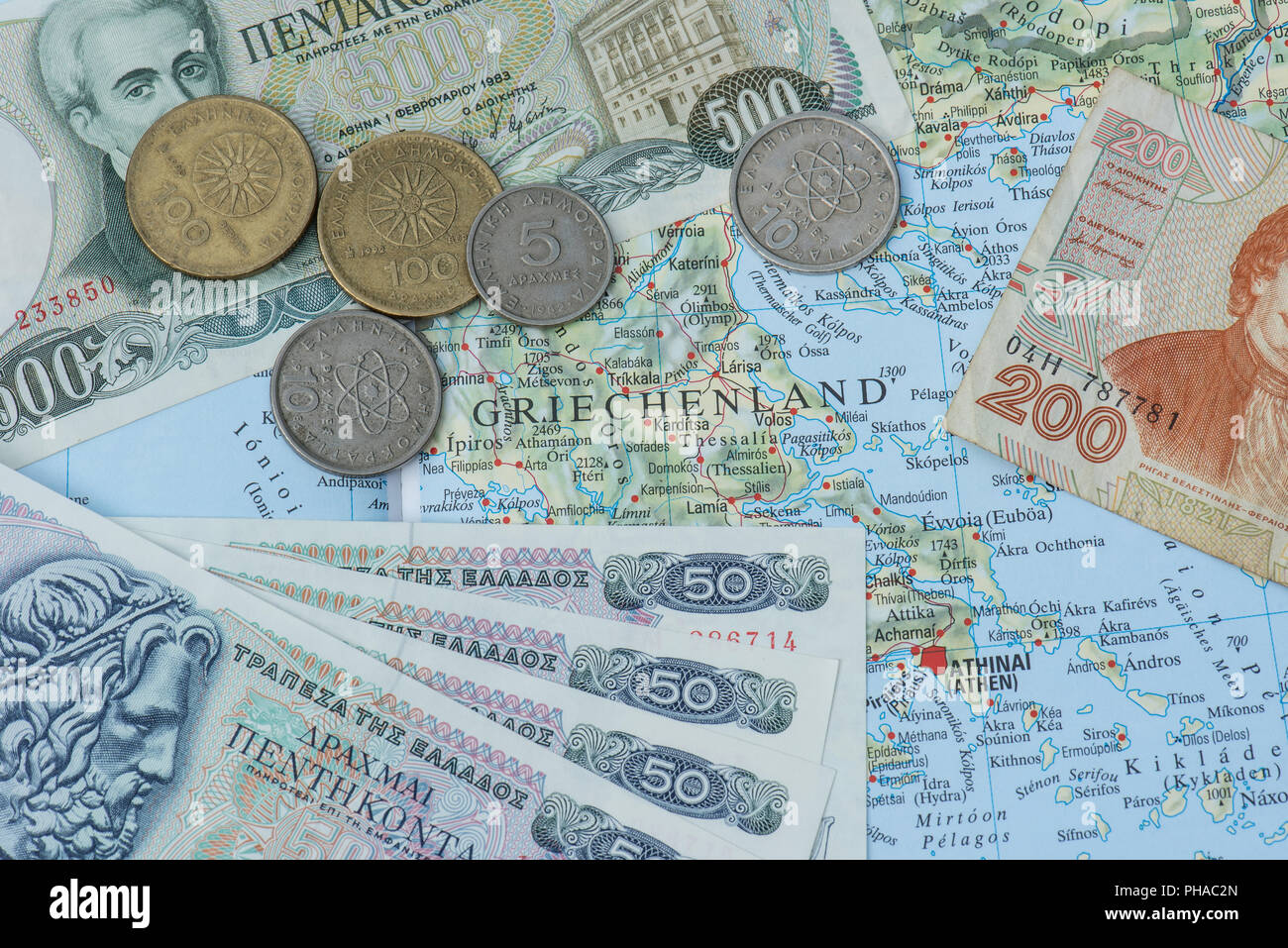 Dracma di Grecia Foto Stock
