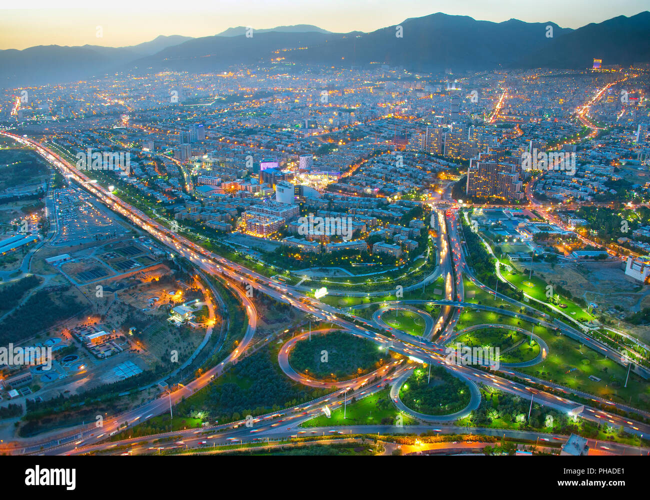 Tehran vista aerea, Iran Foto Stock