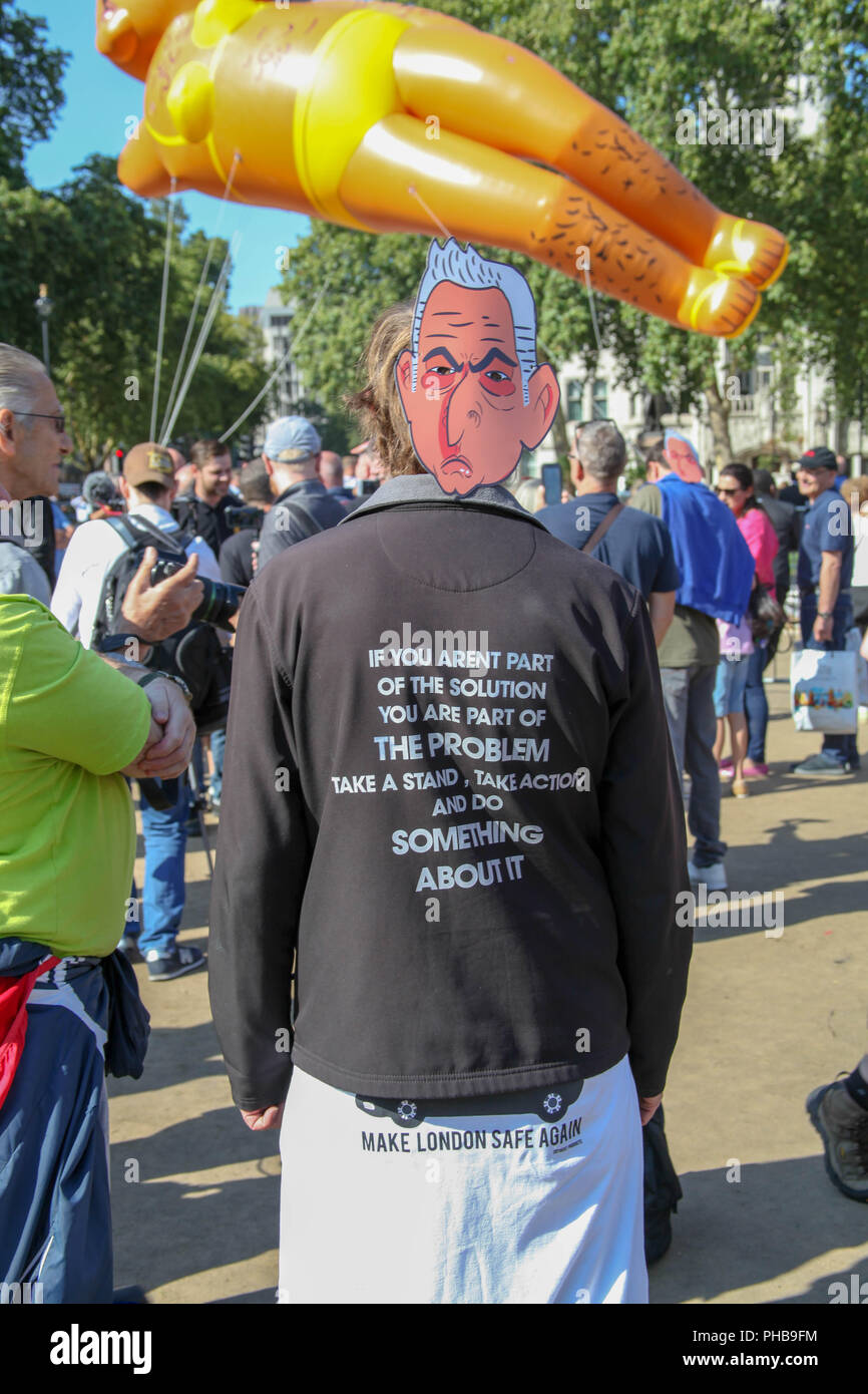 Londra, Regno Unito. 1 settembre 2018. Un critico del sindaco di Londra Sadiq Khan Credito: Alex Cavendish/Alamy Live News Foto Stock