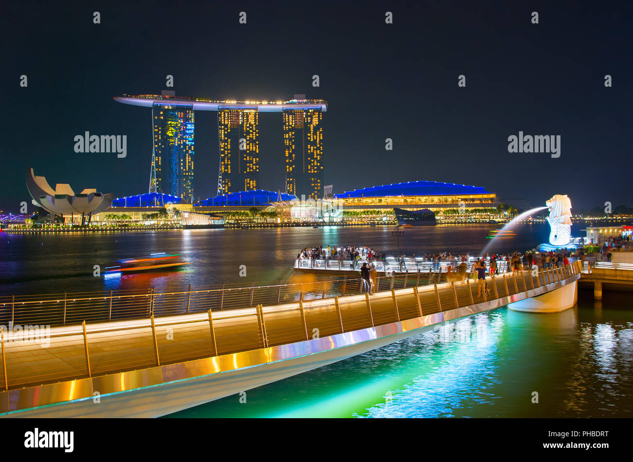 Il Marina Bay si affaccia. Singapore Foto Stock