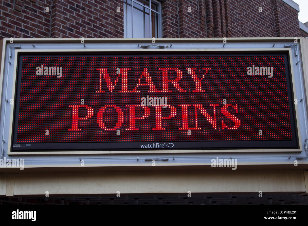 Mary Poppins teatro tendone segno Foto Stock