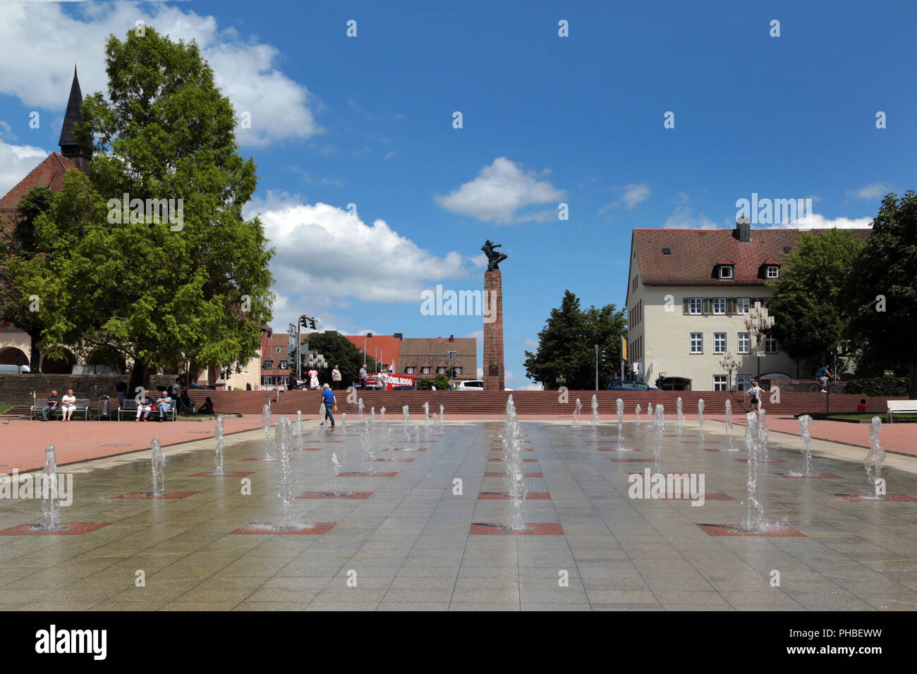 Freudenstadt, inferiore posto sul mercato con fontane Foto Stock