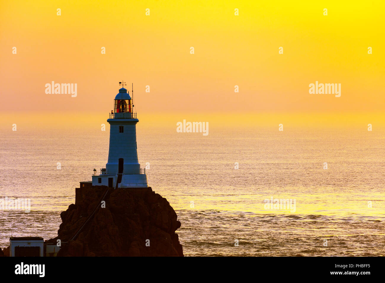 Corbiere Point Lighthouse, Jersey, Isole del Canale, Regno Unito, Europa Foto Stock
