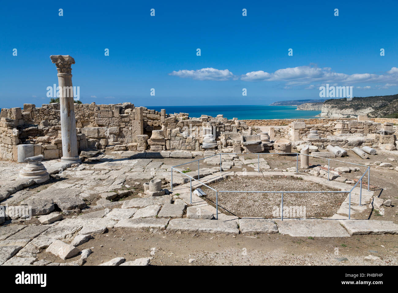 Il ninfeo romano di Kourion sito archeologico di Cipro del sud, Mediterraneo, Europa Foto Stock