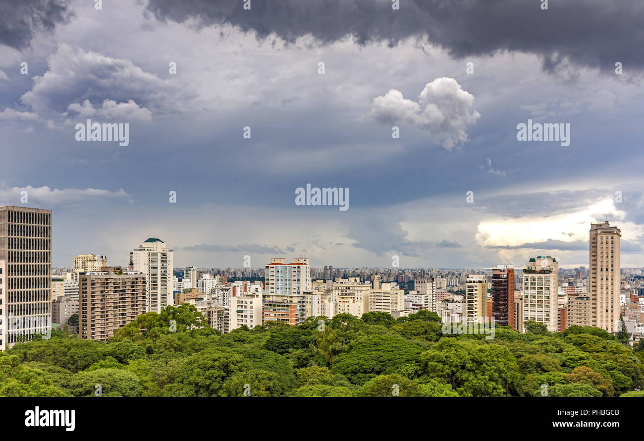 Sao Paulo città edifici e sullo skyline Foto Stock