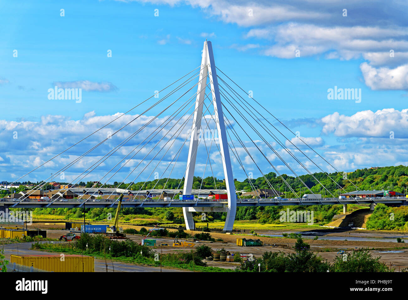 Sunderland tre-span cavo alloggiato a cuspide settentrionale Bridge Foto Stock