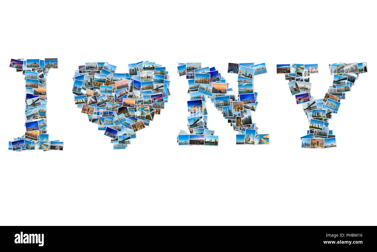 New York le foto in collage Foto Stock