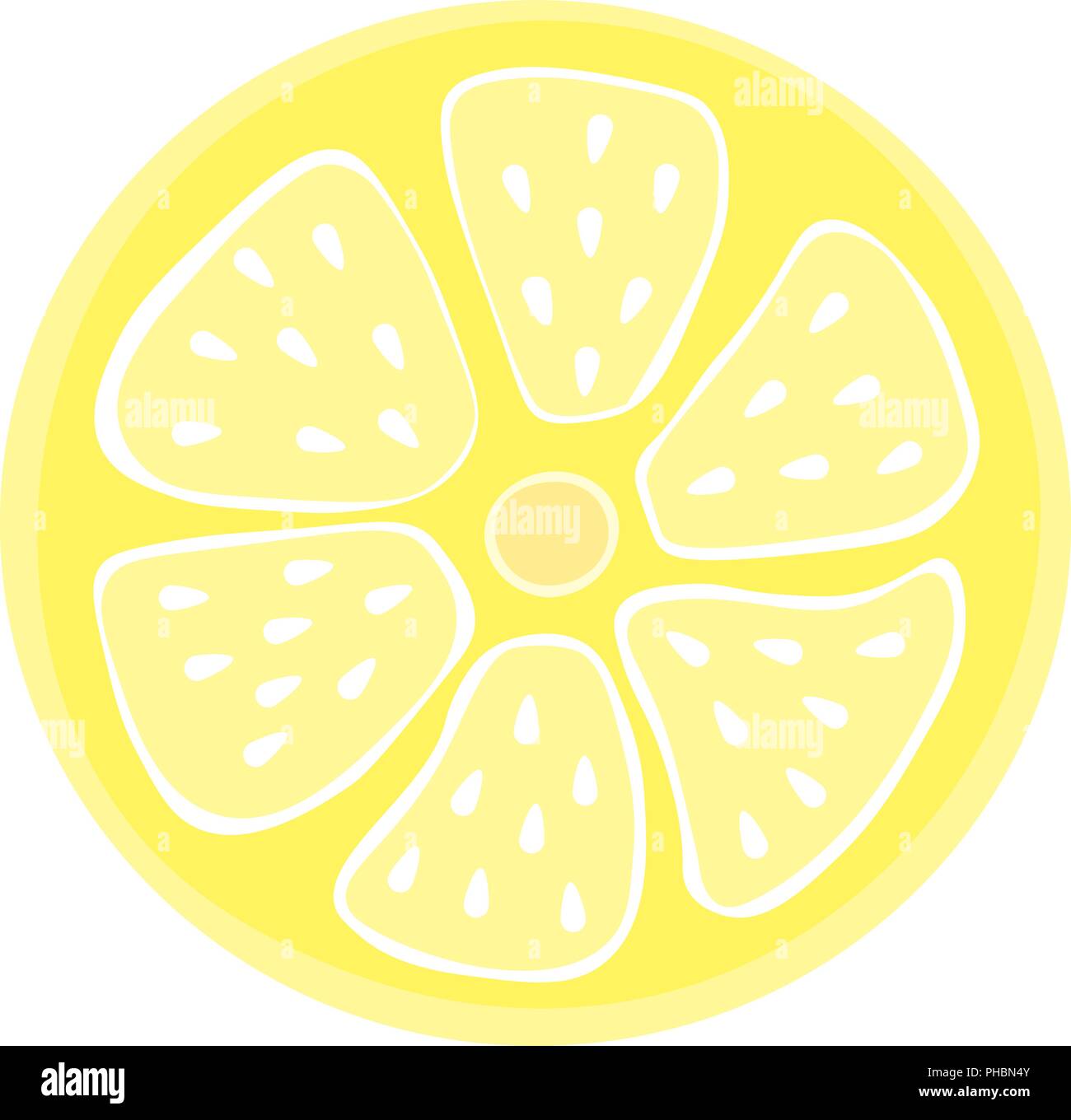 Illustrazione vettoriale di arancione in un taglio sezione tonda di agrumi Illustrazione Vettoriale