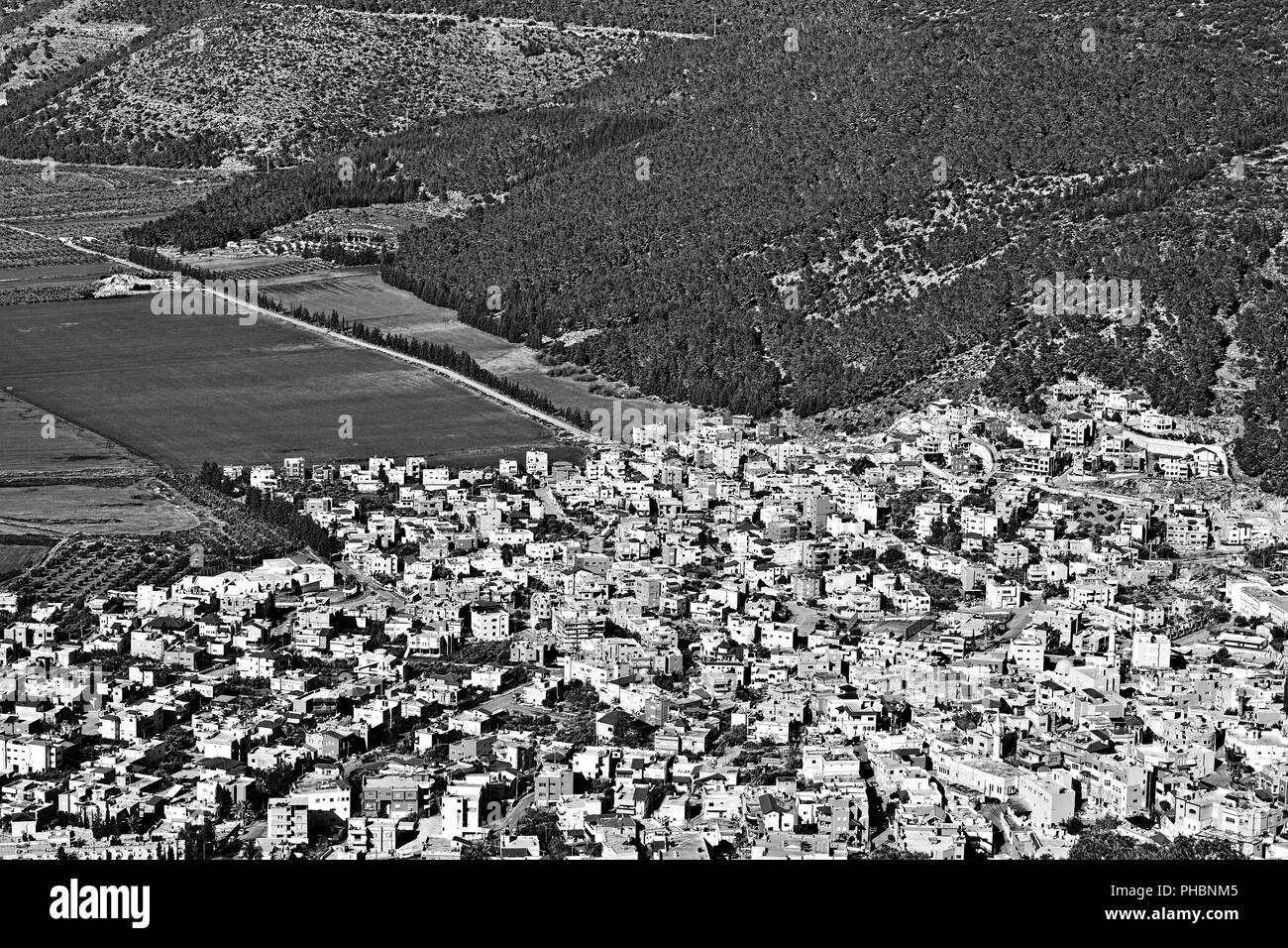 Città araba nella valle di Jezreel Foto Stock