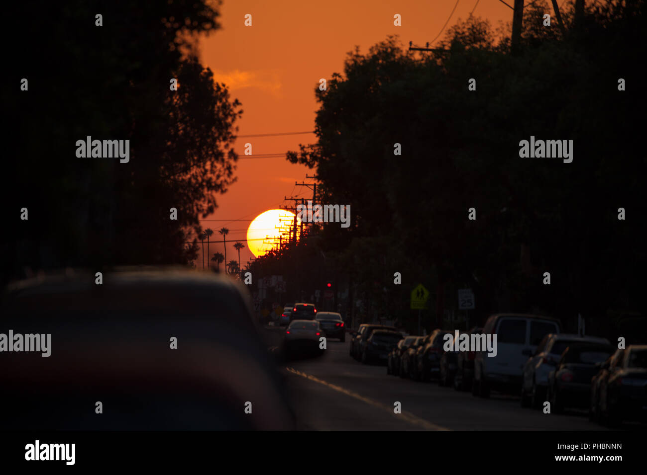 Arancione tramonto Foto Stock