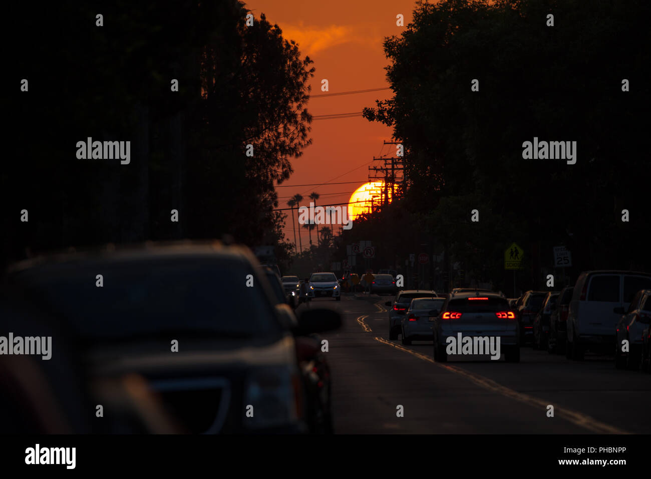 Sun peeking Foto Stock