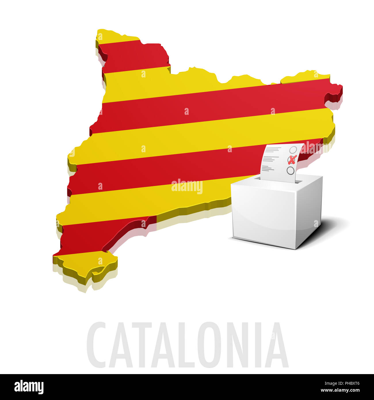 Ballotbox Catalogna mappa Foto Stock