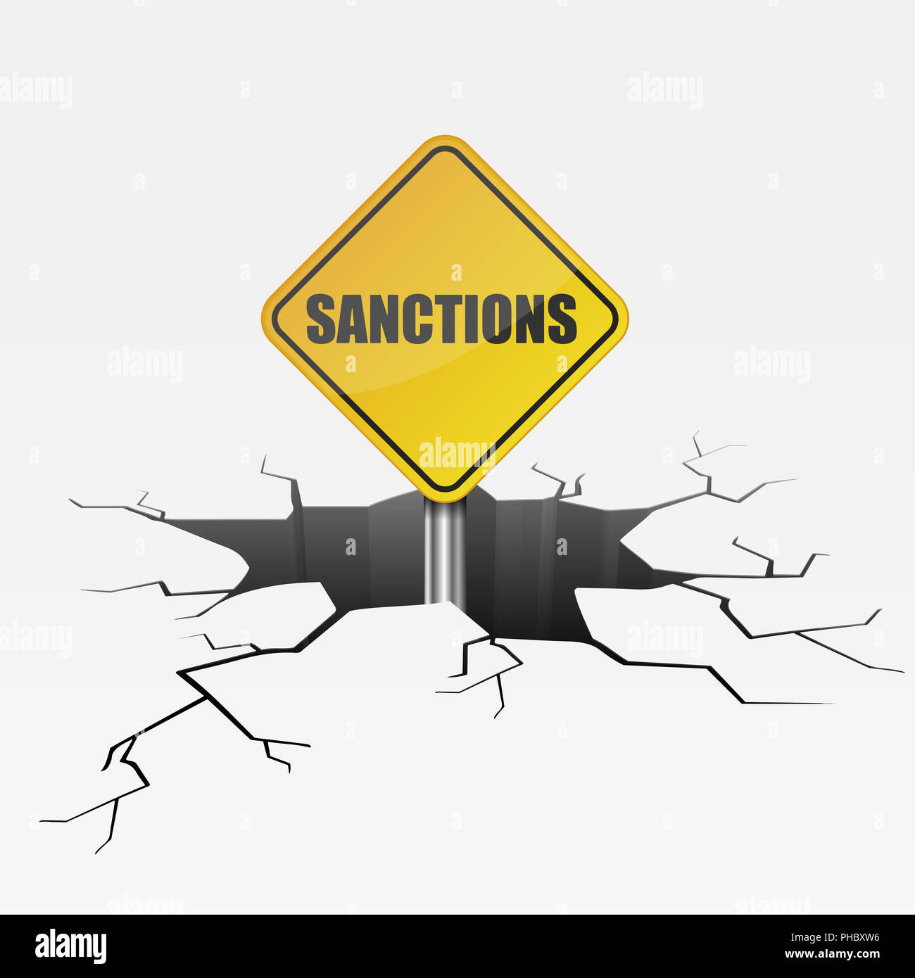Una profonda spaccatura sanzioni Foto Stock