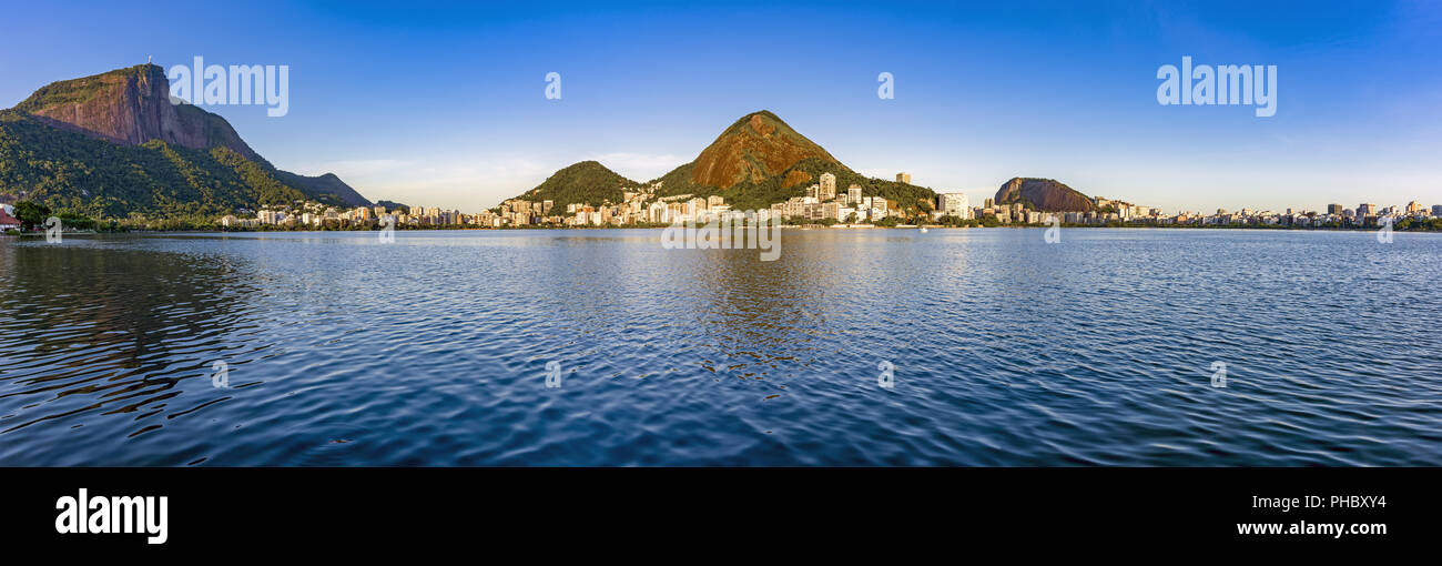 Rodrigo de Freitas panorama sulla laguna, Rio de Janeiro Foto Stock