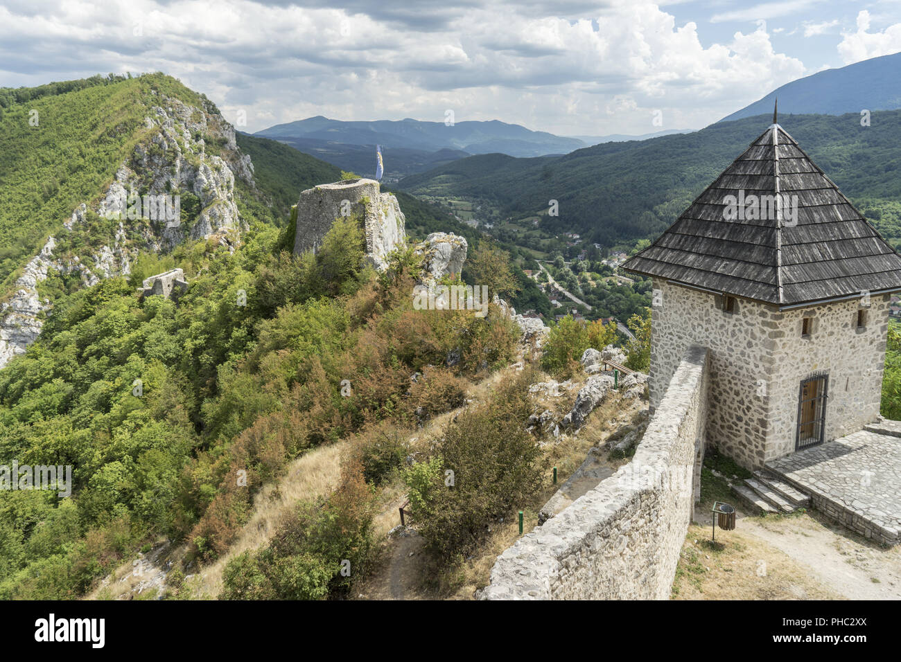 Middleage castello di Kljuc, Bosnia Foto Stock