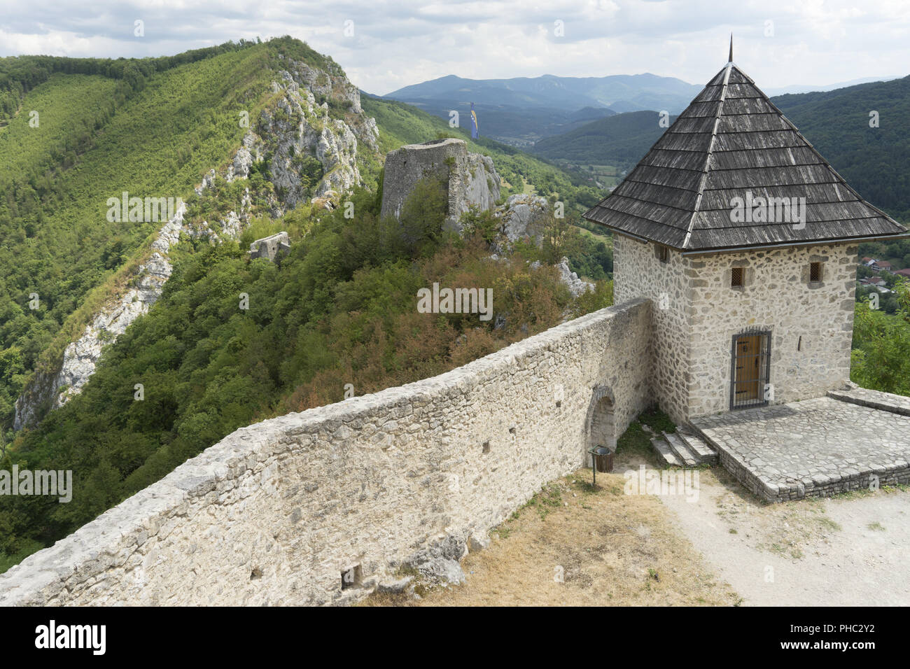 Middleage castello di Kljuc, Bosnia Foto Stock