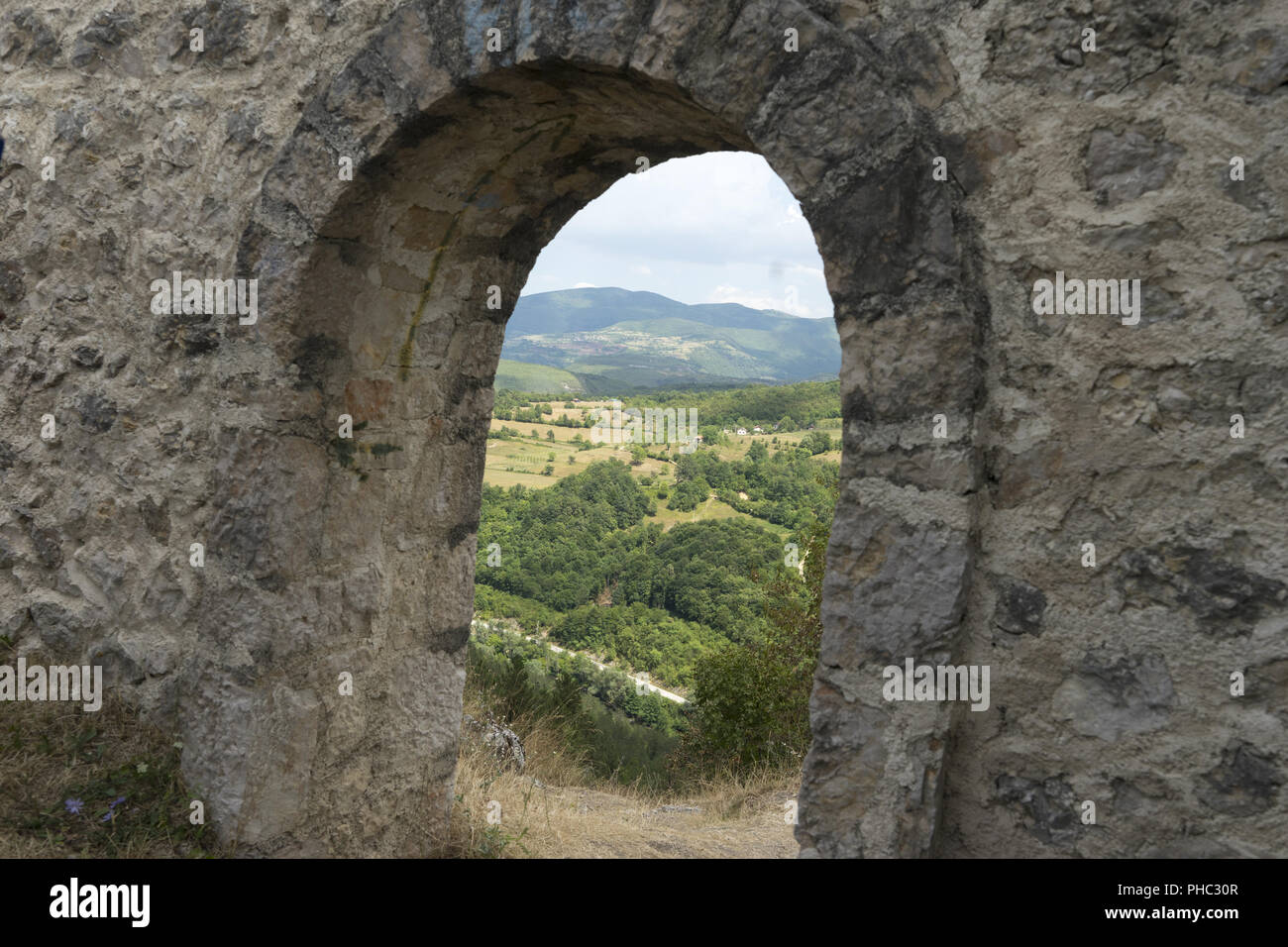 Middleage castello di Kljuc, Bosnia Foto Stock