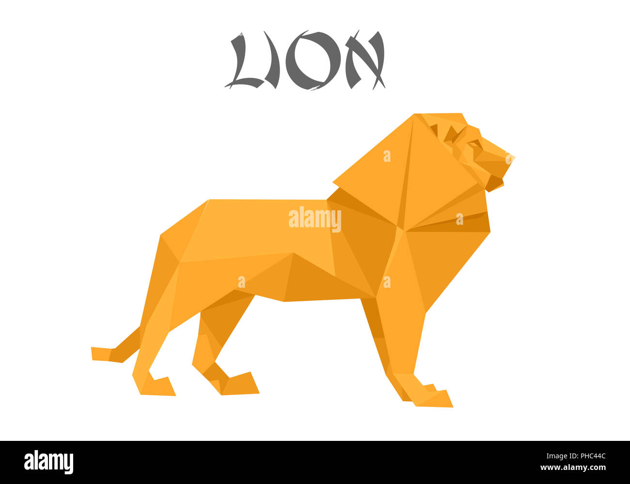 Stile origami lion Foto Stock