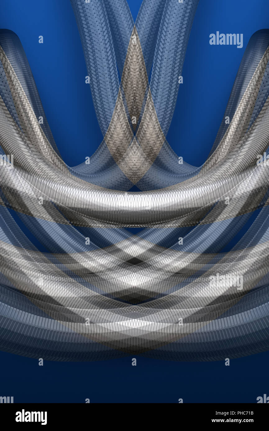 I tubi flessibili con un rivestimento argentato Foto Stock