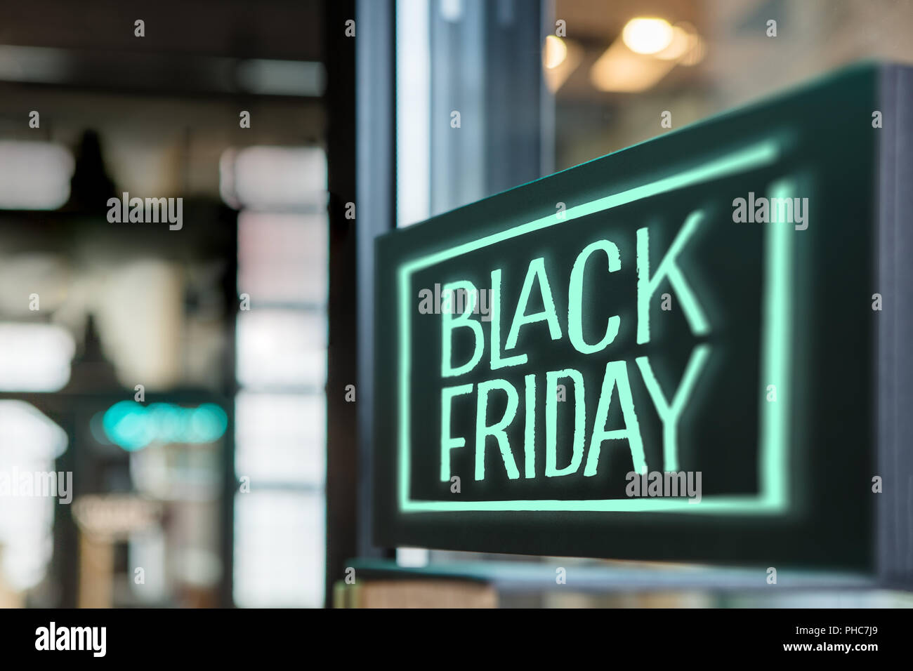 Accedi al negozio venerdì nero Foto Stock