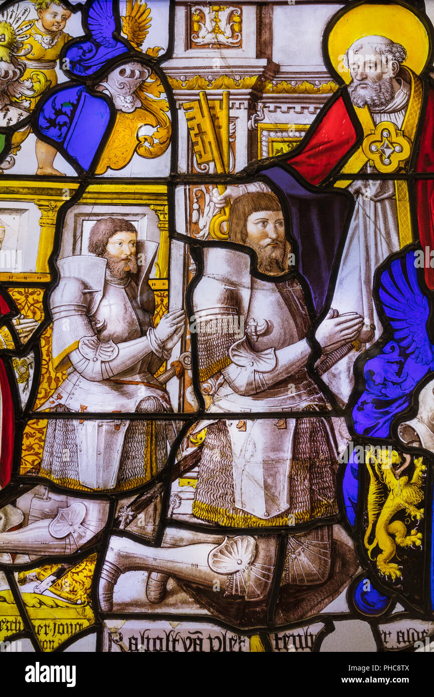 Il vetro macchiato (XVI secolo), Mariawald, Germania, Victoria and Albert Museum di Londra, Inghilterra, Regno Unito Foto Stock
