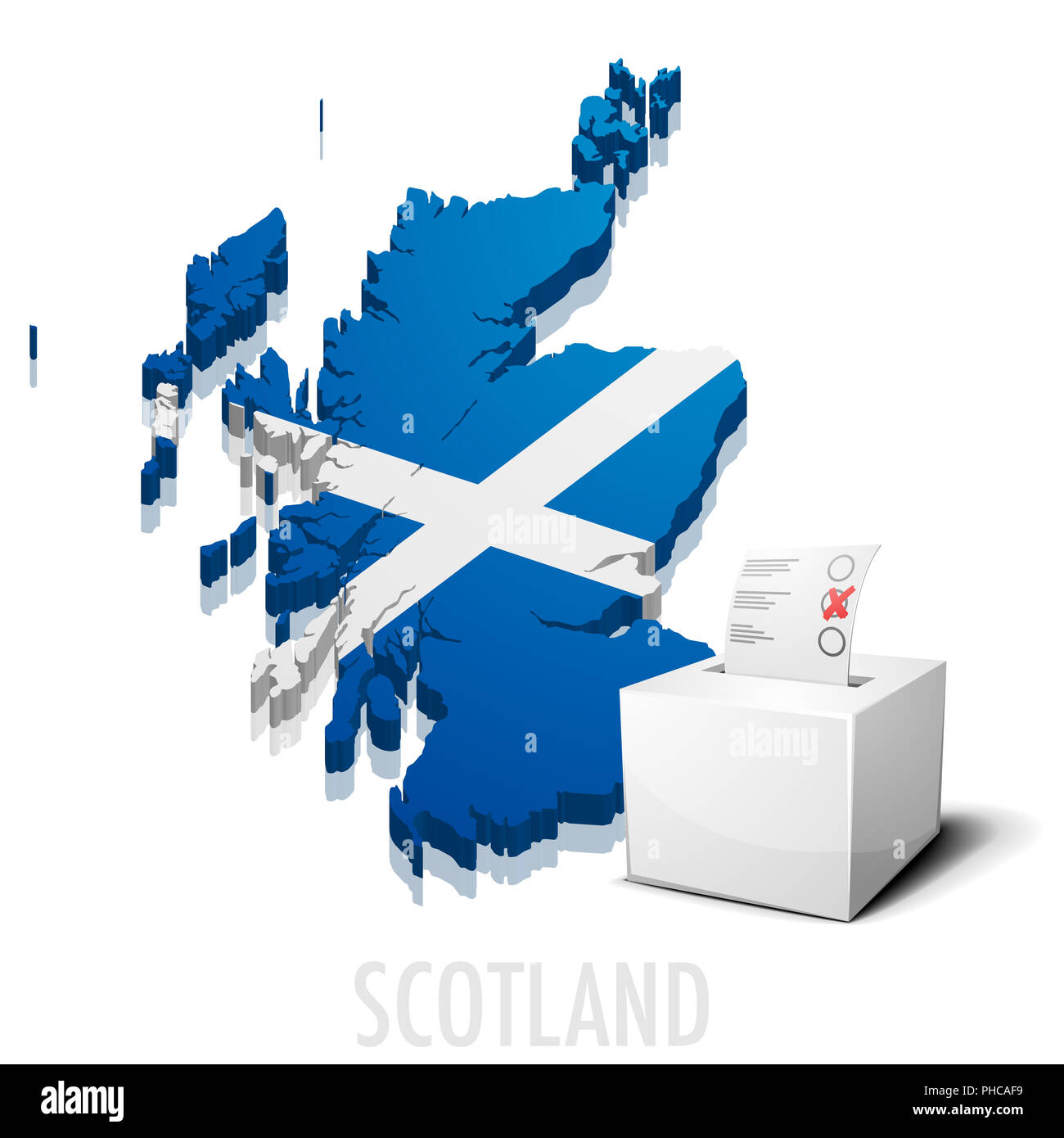 Mappa ballotbox Scozia Scotland Foto Stock
