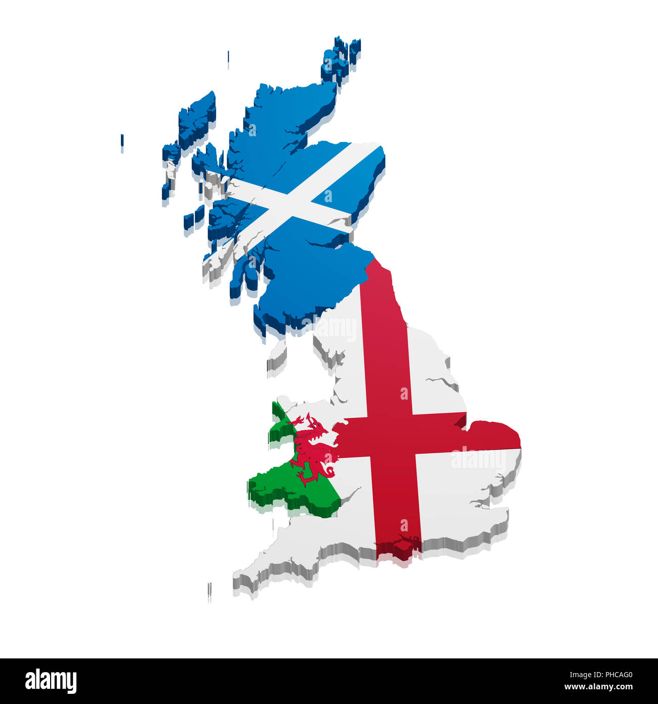 Mappa Inghilterra Scozia Galles Foto Stock