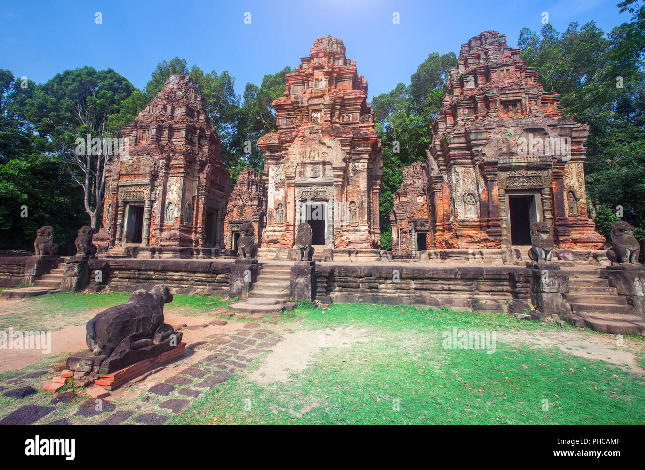 Tempio di Preah Ko Foto Stock