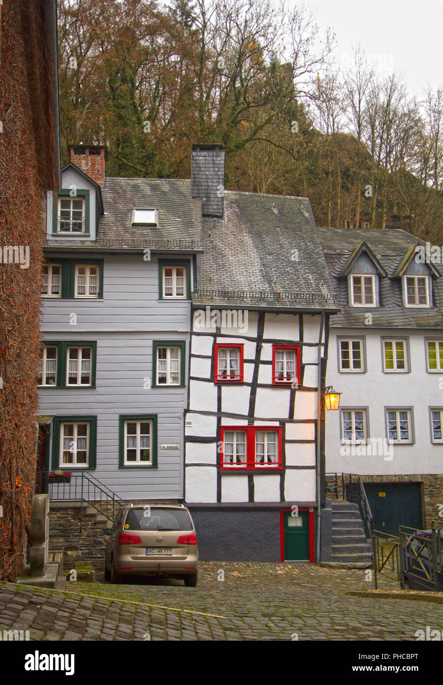 Monschau, NRW, Renania settentrionale-Vestfalia, Germania, Eifel Foto Stock