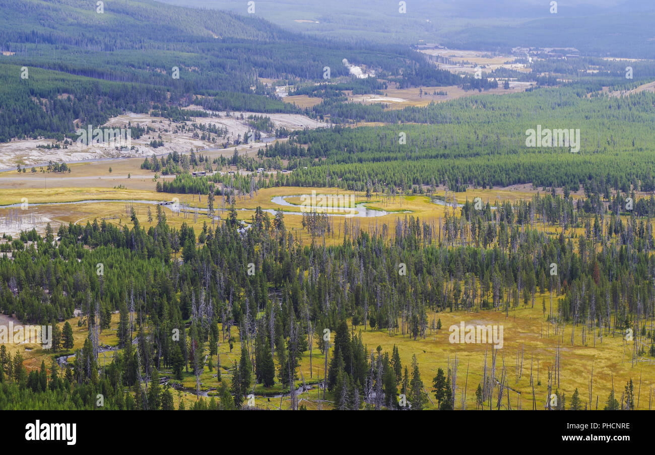 Parco Nazionale di Yellowstone USA e molle geotermica Foto Stock