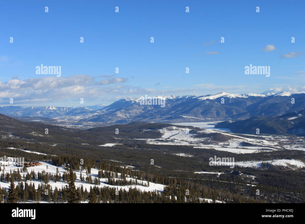Ski Mountain Valley Breckenridge Colorado white mountain resort di sci città Foto Stock