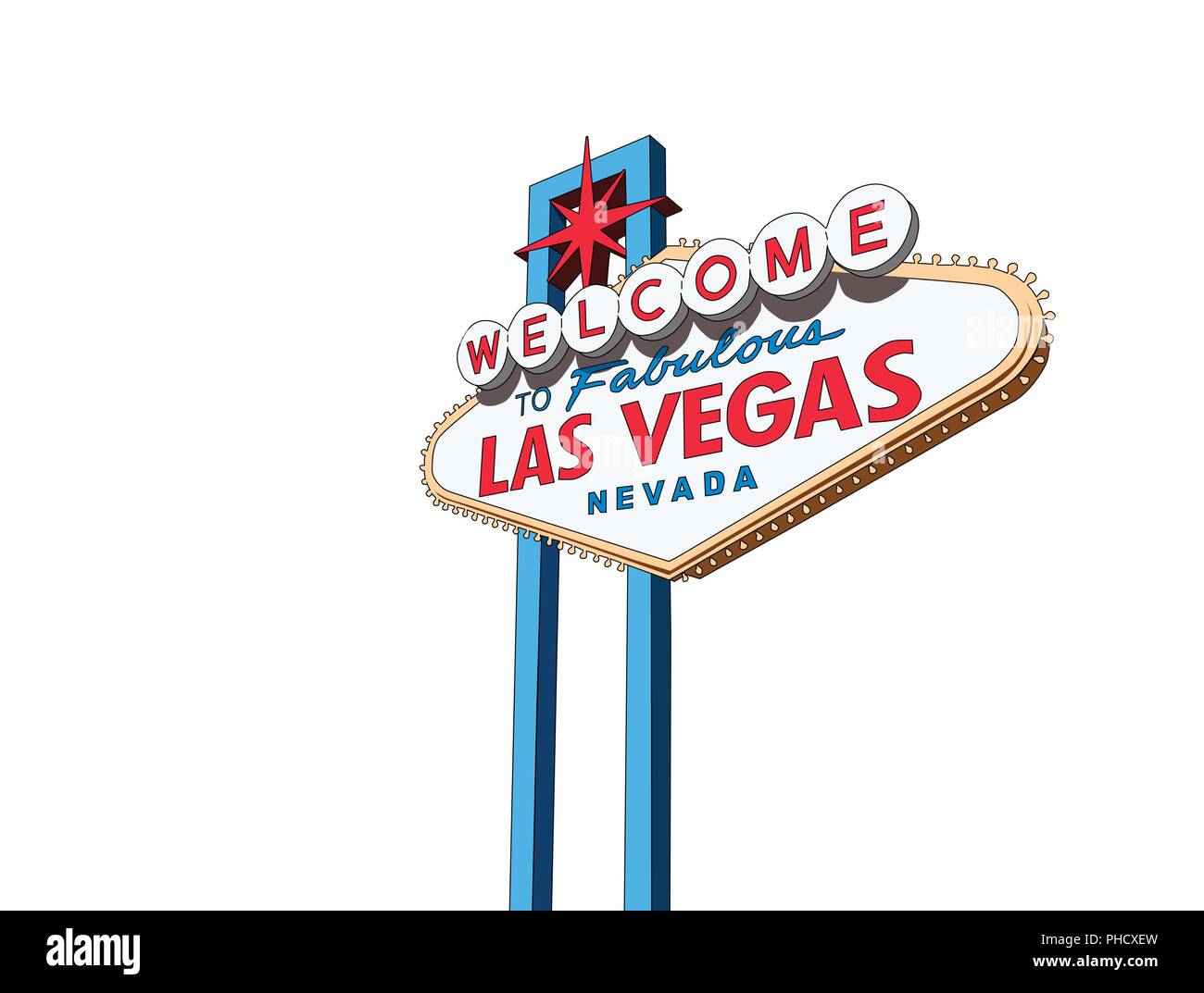 Benvenuti a Las Vegas Nevada segno illustrazione vettoriale di isolamento. Illustrazione Vettoriale