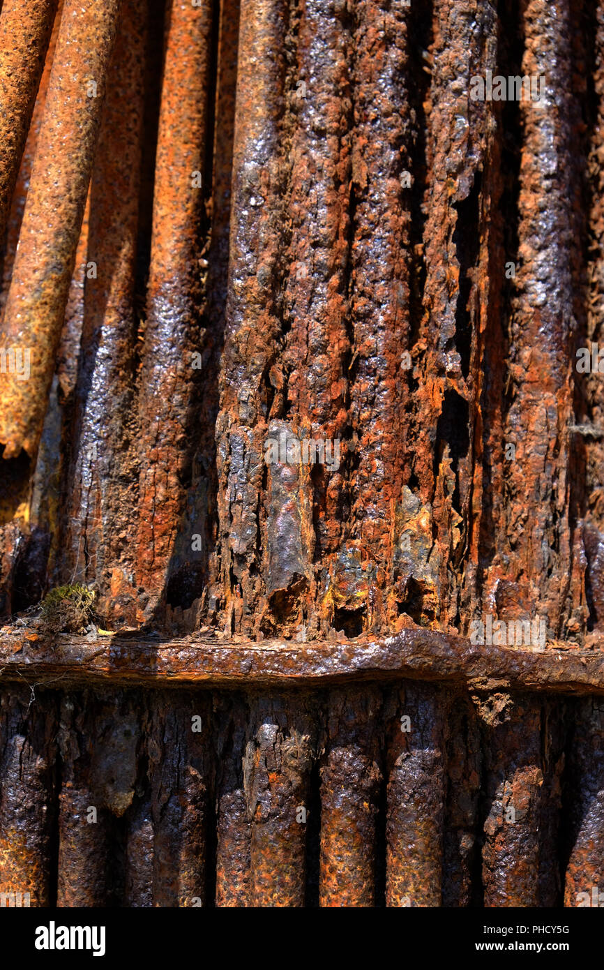 Ruggine, rusty aste in metallo Foto Stock